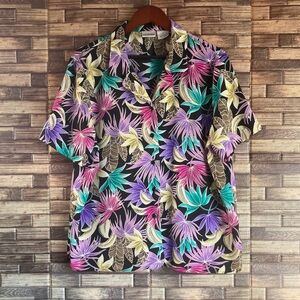 Vintage Women’s Liz Baker Size 16 Hawaiian Cropped Button Down